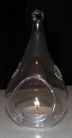 12cm Tear Drop Hanging Glass Tealight Candle Holder- Outdoor or Indoor - Event Decoration