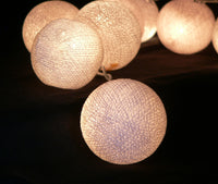 White Cotton Ball 5cm - Mains Power- LED Bulb fairy lights