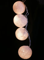 White Cotton Ball 5cm - Mains Power- LED Bulb fairy lights