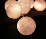 White Cotton Ball 5cm Ball - Battery Powered -  fairy lights