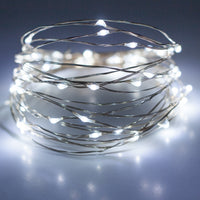 Micro LED lights artic white bulbs - battery powered table centrepiece fairy lights - Medium