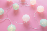 White Cotton Ball 5cm - Mains Power- LED Bulb fairy lights