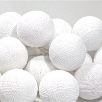 White Cotton Ball 5cm - Mains Power- LED Bulb fairy lights