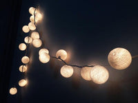 White Cotton Ball 5cm - Mains Power- LED Bulb fairy lights