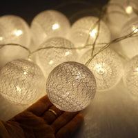 White Cotton Ball 5cm - Mains Power- LED Bulb fairy lights
