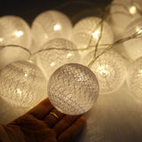 White Cotton Ball 5cm - Mains Power- LED Bulb fairy lights