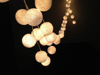 White Cotton Ball 5cm - Mains Power- LED Bulb fairy lights