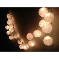 White Cotton Ball 5cm - Mains Power- LED Bulb fairy lights