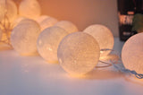 White Cotton Ball 5cm - Mains Power- LED Bulb fairy lights