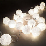 White Cotton Ball 5cm Ball - Battery Powered -  fairy lights